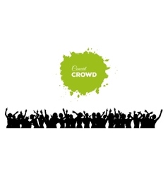 Crowd fans silhouettes Royalty Free Vector Image