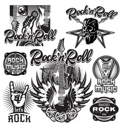 Rock-n-roll forever badges Royalty Free Vector Image