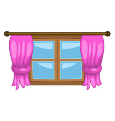 Cartoon window with curtains symbol icon design Vector Image