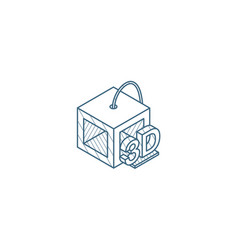 3d printer line icon Royalty Free Vector Image