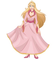 Blond Princess In Pink Dress Royalty Free Vector Image