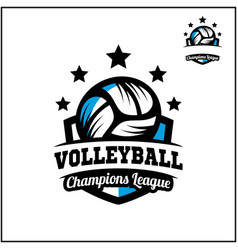 Volleyball ball flame badge Royalty Free Vector Image