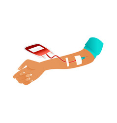 Blood transfusion cartoon icon - giving blood Vector Image