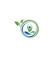 Leaf people logo template Royalty Free Vector Image