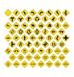 Warning traffic signs set Royalty Free Vector Image