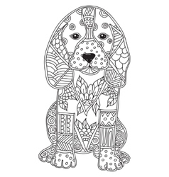 Dog adult antistress or children coloring page Vector Image