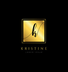 Simple elegance initial letter k gold logo type Vector Image