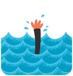 Cartoon of man drowning in water someone throw Vector Image