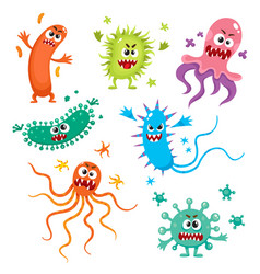 Germs with monster face Royalty Free Vector Image