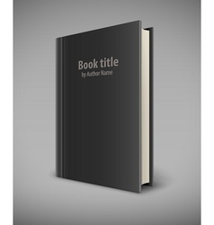 Black realistic blank book cover Royalty Free Vector Image