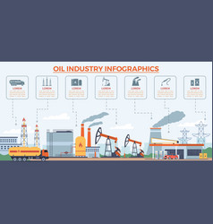 Isometric oil refinery infographics Royalty Free Vector