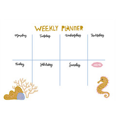 Children schedule banner Royalty Free Vector Image