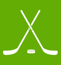 Crossed Hockey Sticks With Puck Lapel Pin CLASSIC DESIGN 