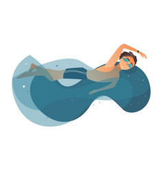 Little boy diving down the pool Royalty Free Vector Image