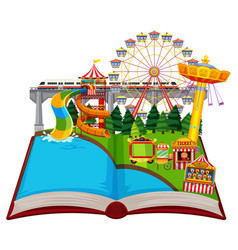Open book playground theme Royalty Free Vector Image