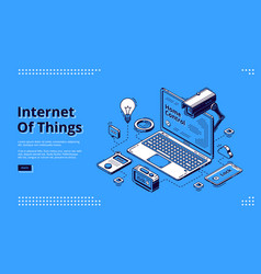 Internet things isometric web banner iot Vector Image
