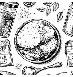 Sea salt seamless pattern glass bottles Royalty Free Vector