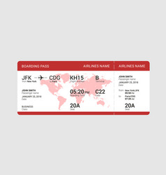 Red boarding pass Royalty Free Vector Image - VectorStock