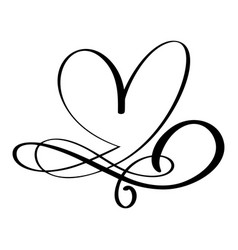 Hand drawn love border flourish heart separator Vector Image