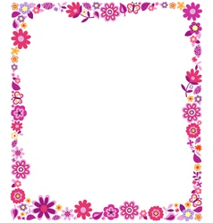 Floral border frame background Royalty Free Vector Image