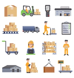 Warehouse isometric set Royalty Free Vector Image