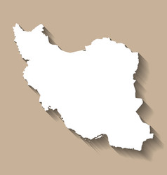 Iran - Solid Black Outline Border Map Country Vector Image