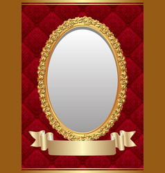 Red background with golden border Royalty Free Vector Image