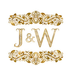 K and j vintage initials logo symbol letters Vector Image