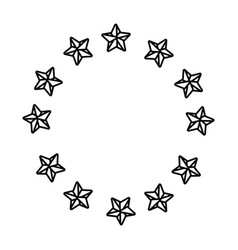 Stars round emblem frame Royalty Free Vector Image