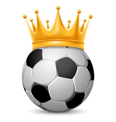 Gold crown on soccer ball Royalty Free Vector Image