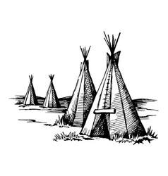Native Americans Nect To Teepee Royalty Free Vector Image Native Americans Nect To Teepee Royalty Free Vector Image