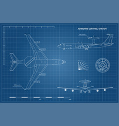 Drawing of military aircraft Royalty Free Vector Image