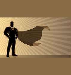 Businessman with superhero shadow strong man Vector Image
