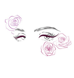 Female eyes drawing long eyelashes Royalty Free Vector Image