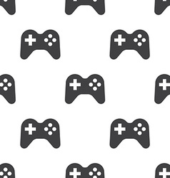 Joystick gamepad seamless pattern with pixel text Vector Image