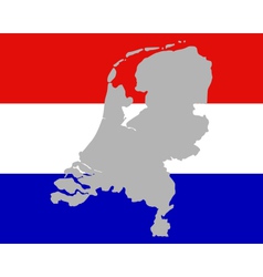 Map and flag of the Netherlands Royalty Free Vector Image