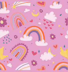 Valentines day romantic seamless pattern with cute