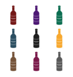 Glass Bottle Of Vodka Icon In Outline Style Vector Image