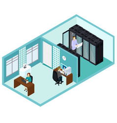 Isometric data center collection Royalty Free Vector Image