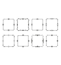 Black flat frames square divider on isolated white
