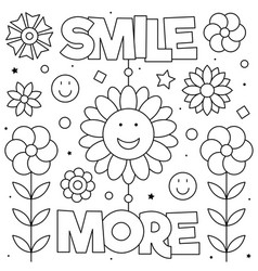 Smile more coloring page Royalty Free Vector Image