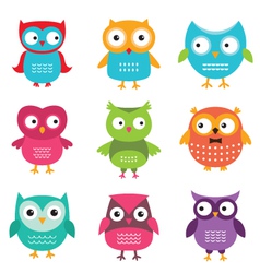 Cute owls set Royalty Free Vector Image - VectorStock