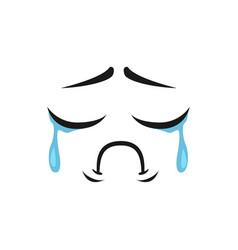 Sad crying emoticon Royalty Free Vector Image - VectorStock