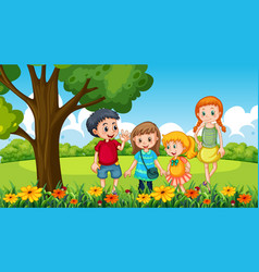 Group young children Royalty Free Vector Image