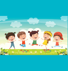 Children having fun together Royalty Free Vector Image