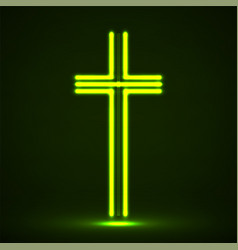 Abstract cross of glowing particles symbol Vector Image