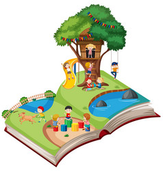 Open book fun park theme Royalty Free Vector Image