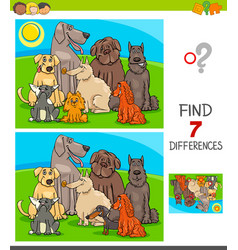 Differences game with cats and dogs proverb Vector Image