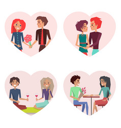 Romantic love couple icon stylized symbol Vector Image