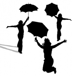 Girl and umbrella Royalty Free Vector Image - VectorStock